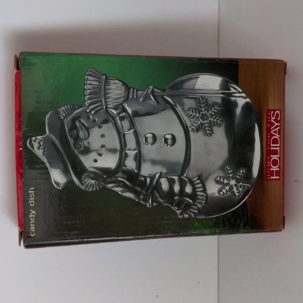 VTG Metal Snowman Candy Dish - Picture 5 of 5